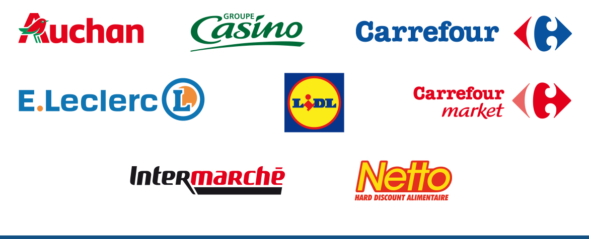 Partenaires galline frais, auchan casino carrefour lidl leclerc intermarche netto